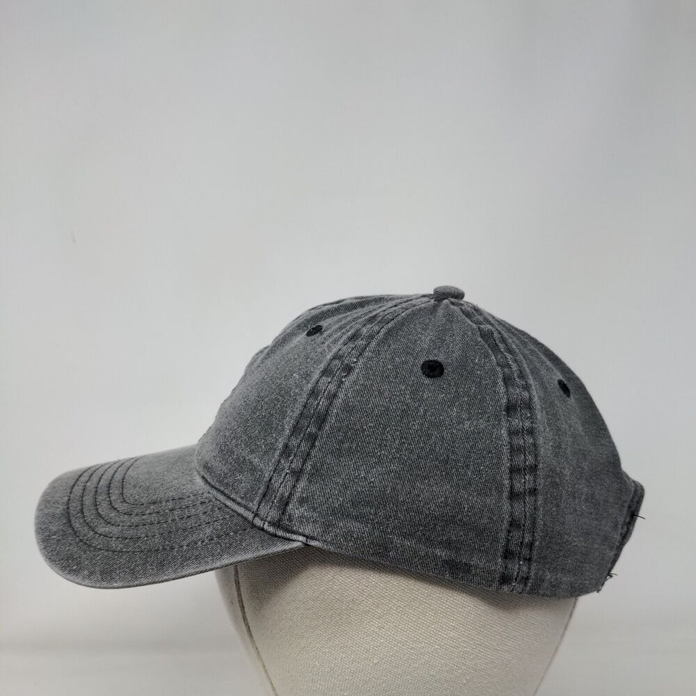 Unbranded Strapback Hat Solid Gray Black Soot Osf… - image 3